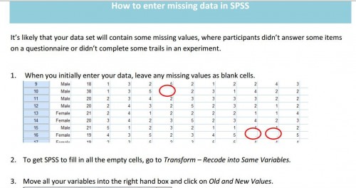 spss code not applicalbe as missing